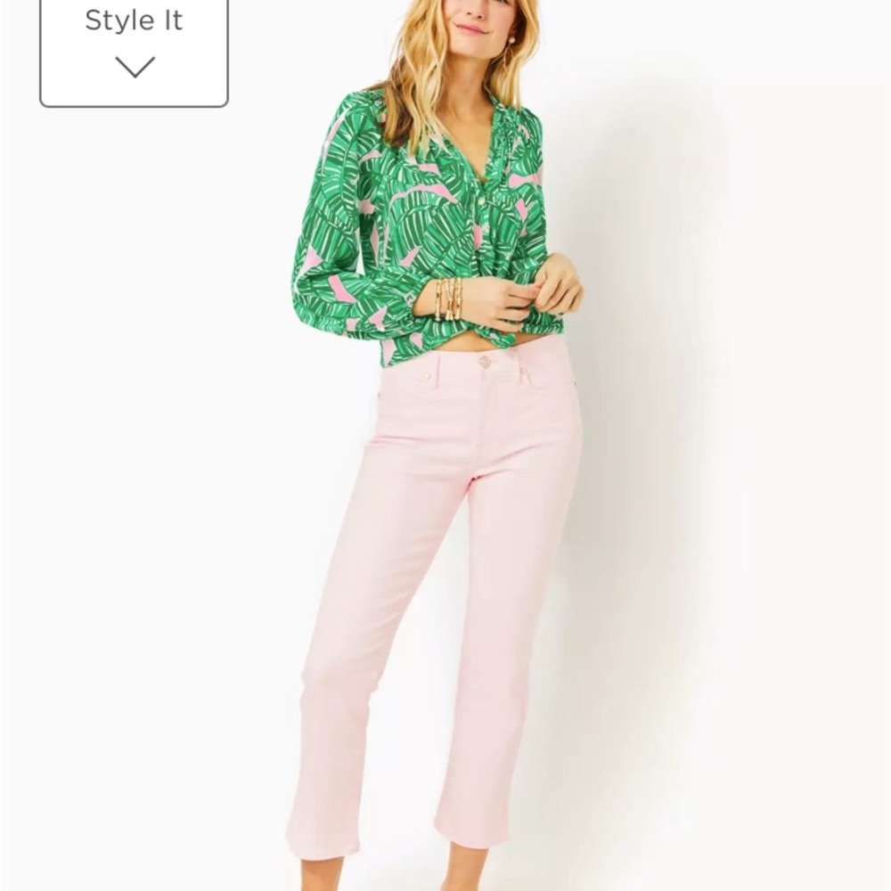 Lily Pulitzer high waist Pink Jeans. Perfect for summer